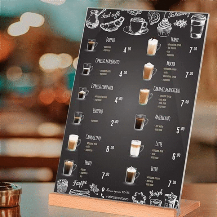 Acrylic Menu - Image 1